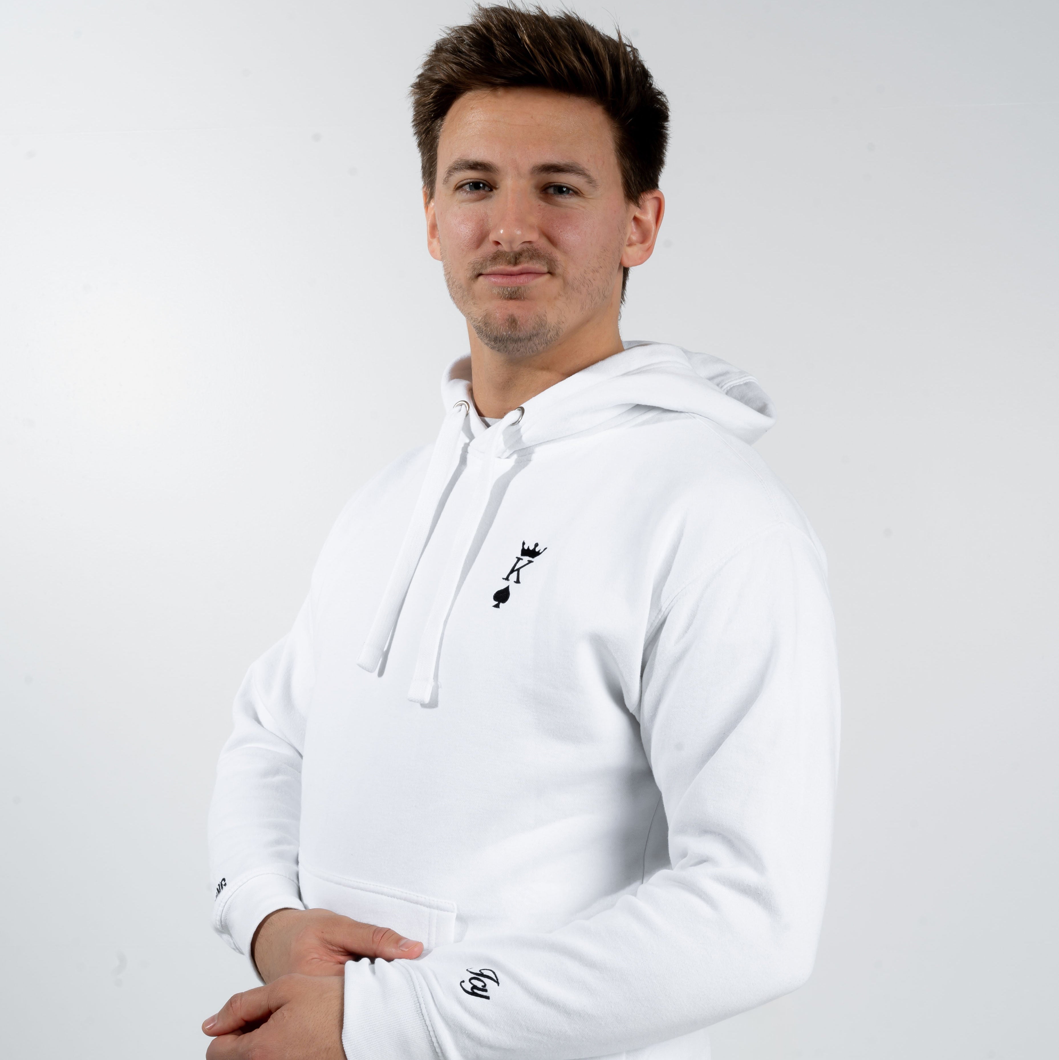 Sweat à capuche brodé pour homme avec carte royale